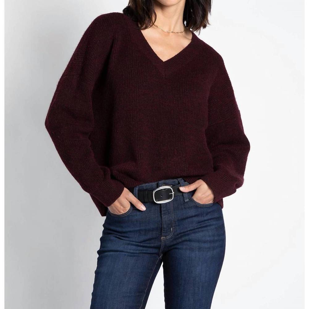 NEW THREAD & SUPPLY maria sweater in red wine